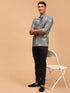Men's Grey Foil Print Shirt